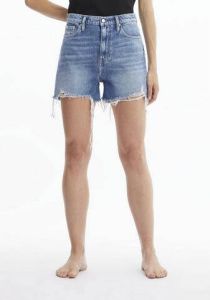 Calvin Klein Short Mom short met iets gerafelde zoom & destroyed effecten