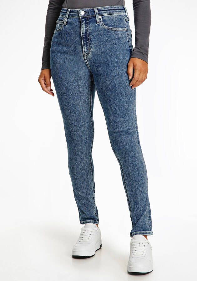 Calvin Klein Skinny fit jeans High rise skinny met ck monogram logoborduursel & badge