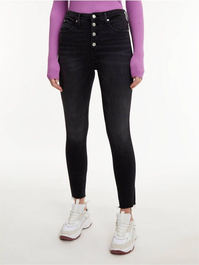 Calvin Klein Jeans met knoopsluiting model 'HIGH RISE SUPER SKINNY'