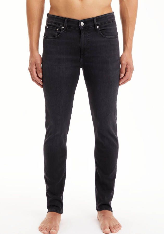 Calvin Klein Jeans Zwarte Jeans met Ritssluiting en Knopen voor Heren Black Heren