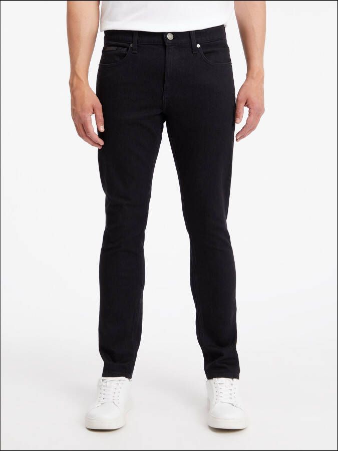 Calvin Klein Zwarte Slim Fit Heren Jeans met Vijf Zakken Black Heren