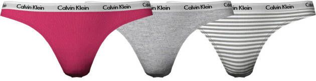 Calvin Klein Slip in uni en gestreept (set 3 stuks Set van 3)
