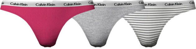 Calvin Klein Slip in uni en gestreept (3 stuks Set van 3)