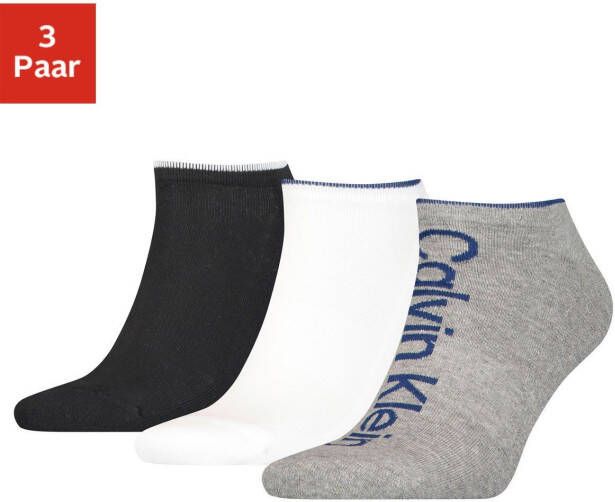 CK Calvin Klein Sneakersokken met labelprint in een set van 3 paar