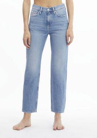 Calvin Klein Straight jeans HIGH RISE STRAIGHT ANKLE met ck logo badge