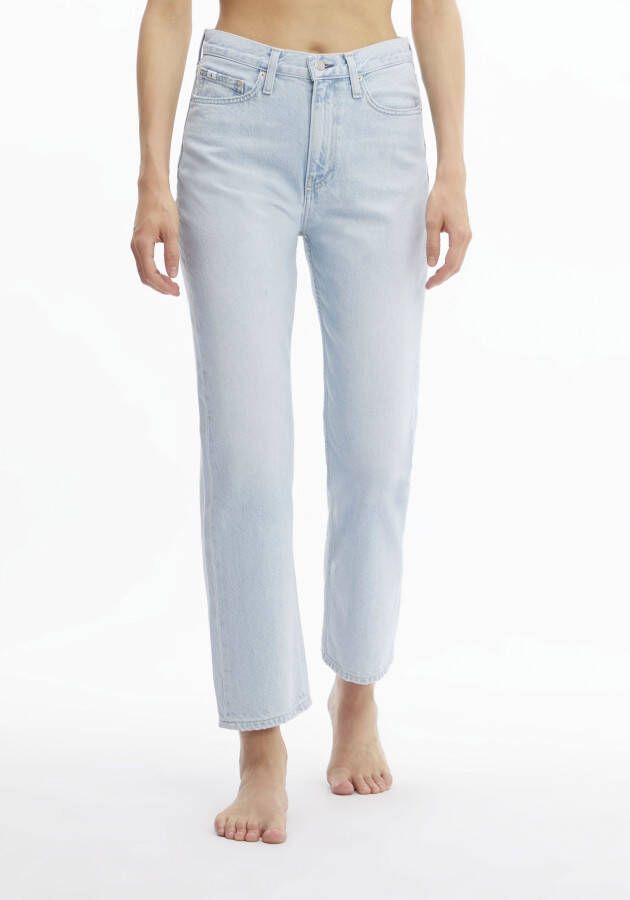 Calvin Klein Straight jeans HIGH RISE STRAIGHT ANKLE met ck-logo-badge