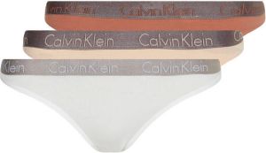 Calvin Klein Underwear String met logo in band model 'Thong' in een set van 3 stuks