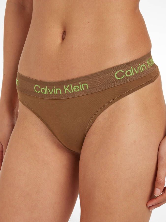 Calvin Klein String Bikini Stretch Marrons Beige Dames