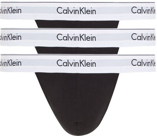 Calvin Klein T-string THONG 3PK met elastische logo-band (3 stuks Set van 3)