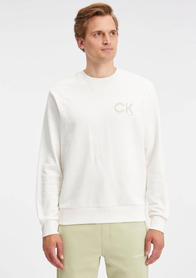 Calvin Klein Witte Heren Sweatshirt Comfortabel en Stijlvol White Heren