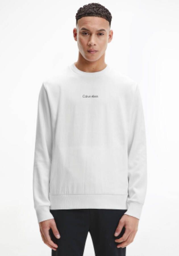 Calvin Klein Heren Sweatshirt met Lange Mouwen in Effen Kleur White Heren