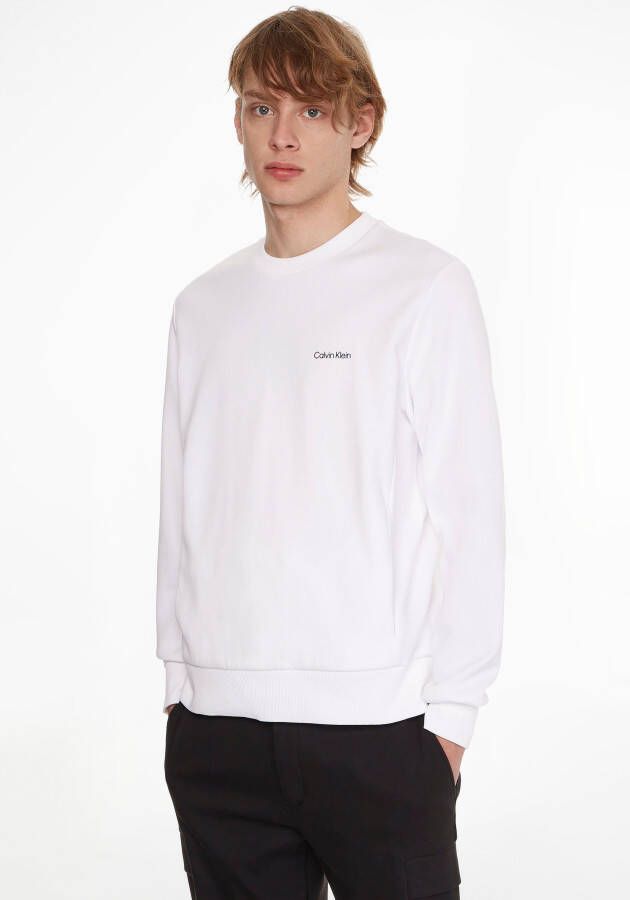 Calvin Klein Heren witte hoodie met micro logo White Heren