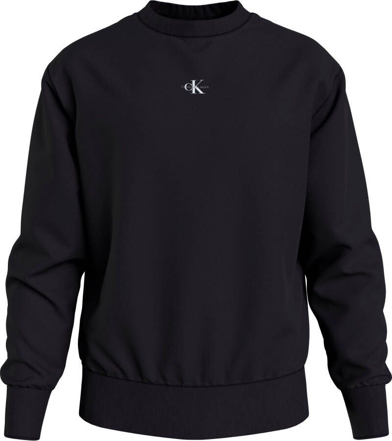 Calvin Klein Jeans Sweatshirt met logoprint model 'MICRO MONOLOGO CREW NECK'