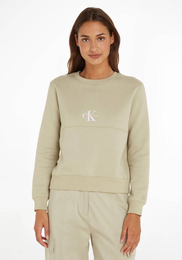 Calvin Klein Sweatshirt MONOGRAM LOGO CREW NECK met markante deelnaad