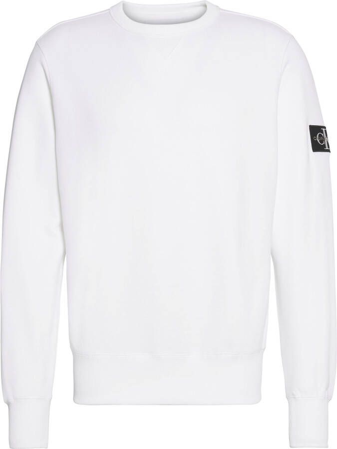 Calvin Klein Witte katoenen trui met logo White Heren