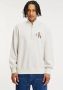 CALVIN KLEIN Heren Truien & Vesten Monologo Waffle Half Zip Hwk Lichtgrijs - Thumbnail 2