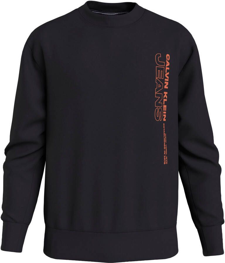 Calvin Klein Zwarte Sweatshirt met Print en Lange Mouwen Black Heren