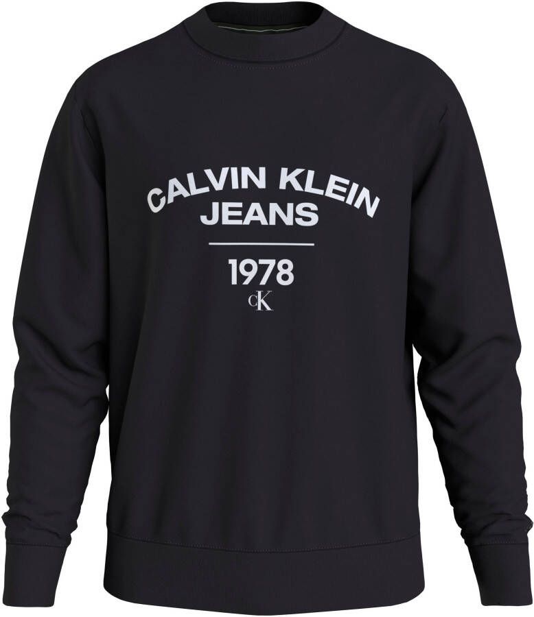 Calvin Klein Zwarte Sweatshirt met Print en Lange Mouwen Black Heren
