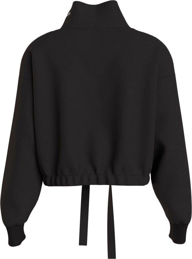 Calvin Klein Zwarte Witte Korte Hoge Nek Sweater voor Dames Black Dames
