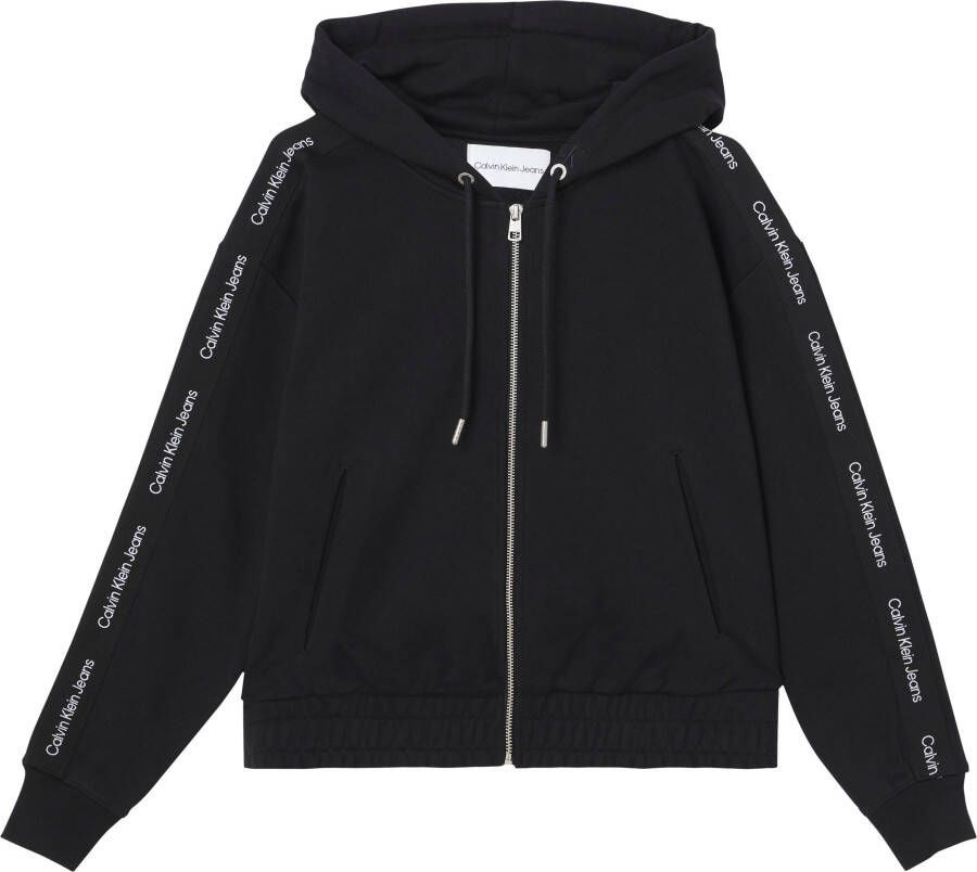 Calvin Klein Sweatvest LOGO TAPE ZIP-THROUGH met opvallende ck-logotape