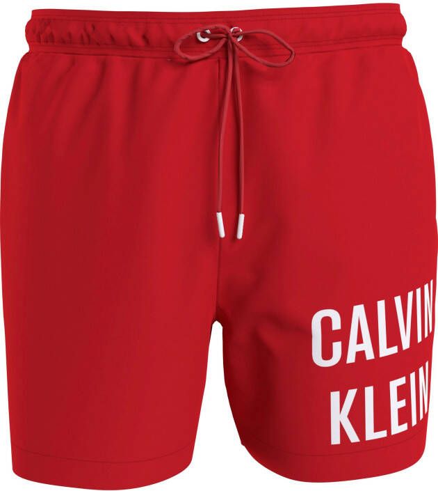 Calvin Klein Rode Heren Zwembroek met Zakken Red Heren