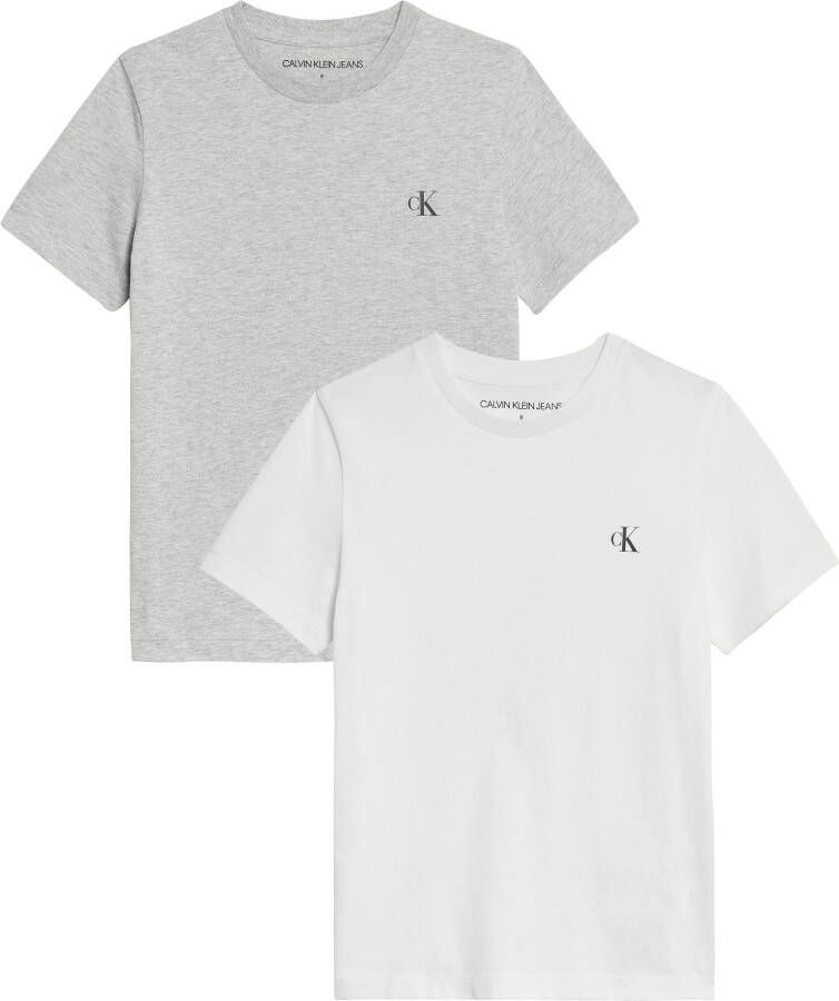Calvin Klein T-shirt 2-PACK MONOGRAM TOP voor kinderen tot 16 jaar met logo-opdruk (2-delig)