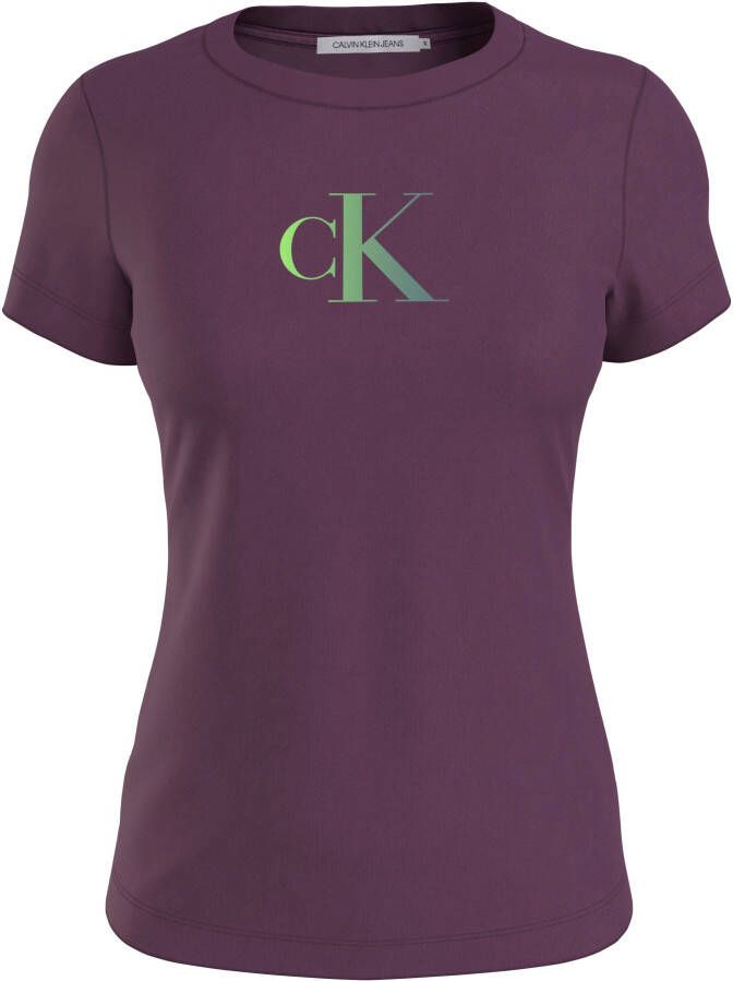 Calvin Klein Logo Hologram T-Shirt Violet Purple Dames