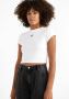 Calvin Klein Shirt met ronde hals CK RIB CROPPED SLIM TEE met ck-logo op borsthoogte - Thumbnail 3