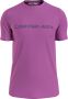 Calvin Klein Jeans Paarse Katoenen T-shirt met Logo Print Purple Heren - Thumbnail 1