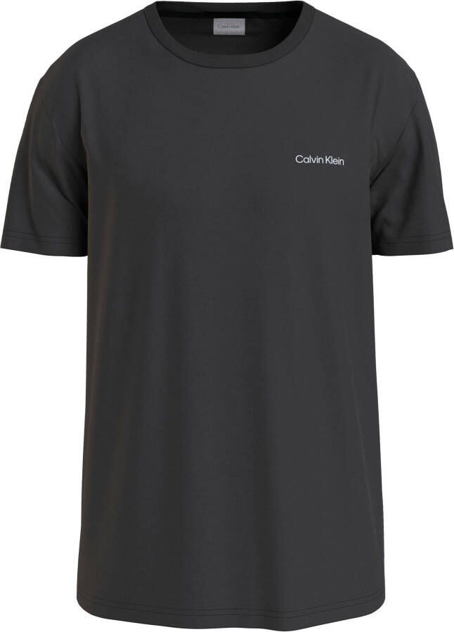 Calvin Klein T-shirt Micro Logo van dikke winterjersey met logoprint