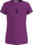 Calvin Klein T-shirt met logo paars Meisjes Katoen Ronde hals Logo 152 - Thumbnail 2