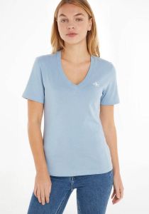 Calvin Klein T-shirt MICRO MONOLOGO SLIM V-NECK TEE (1-delig)