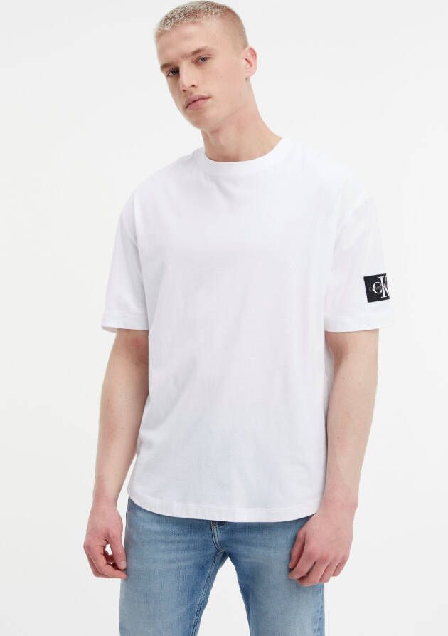 Calvin Klein Jeans Witte Katoenen T-shirt voor Heren White Heren