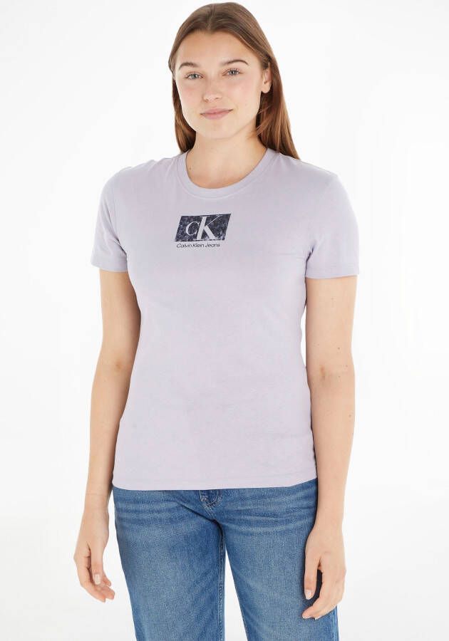 Calvin Klein Jeans Paarse T-shirt voor dames korte mouwen herfst winter Purple Dames