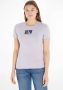 Calvin Klein Jeans Paarse T-shirt voor dames korte mouwen herfst winter Purple Dames - Thumbnail 2
