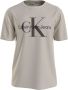 Calvin Klein Heren Overgang Katoenen T-Shirt Beige Heren - Thumbnail 1
