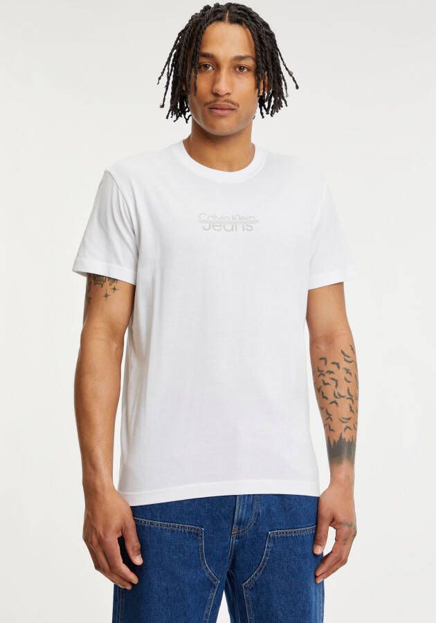 Calvin Klein Jeans Heren Witte Effen T-shirt White Heren