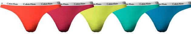 Calvin Klein Underwear String met elastische band met label in een set van 5 stuks model 'CAROUSEL'