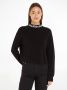 Calvin Klein Zwarte truien met hoge kraag en opvallend logo Black Dames - Thumbnail 1