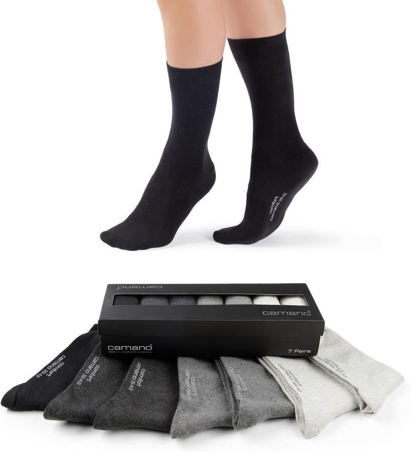 Camano Lange sokken Comfort in lange vorm met geschenkdoos (7 paar)