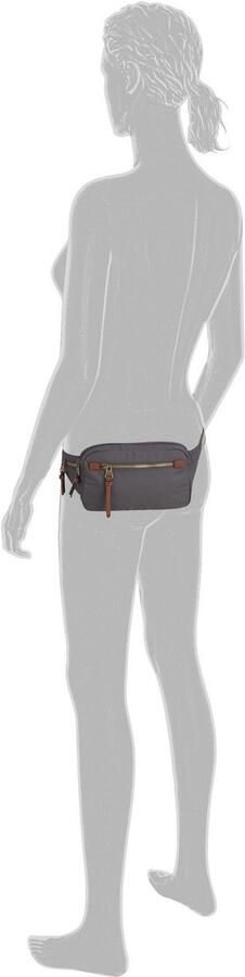 Camel active Buiktasje Bari van hoogwaardig mat nylon met gestreept geweven band - Foto 3