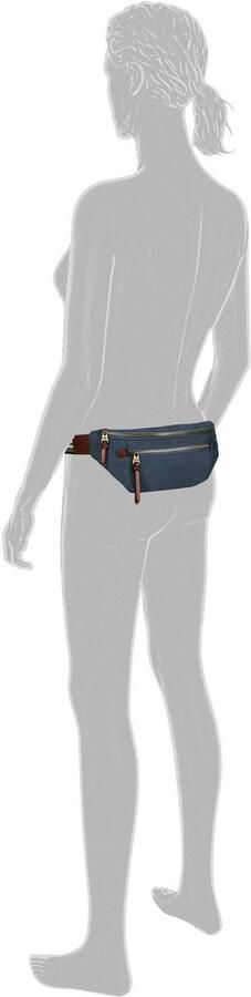 Camel active Buiktasje Bari van hoogwaardig mat nylon met gestreept geweven band - Foto 3