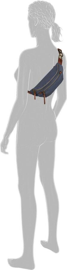 Camel active Buiktasje Bari van hoogwaardig mat nylon met gestreept geweven band - Foto 4