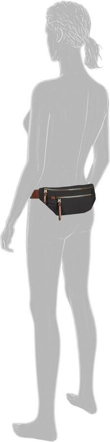 Camel active Buiktasje Bari van hoogwaardig mat nylon met gestreept geweven band - Foto 4