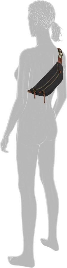 Camel active Buiktasje Bari van hoogwaardig mat nylon met gestreept geweven band - Foto 3