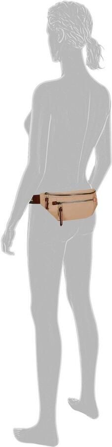 Camel active Buiktasje Bari van hoogwaardig mat nylon met gestreept geweven band - Foto 3