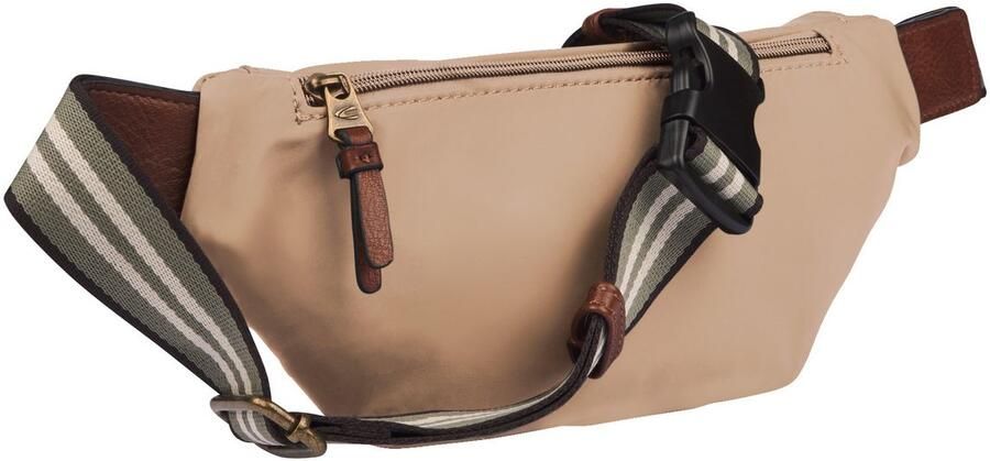 Camel active Buiktasje Bari van hoogwaardig mat nylon met gestreept geweven band - Foto 2