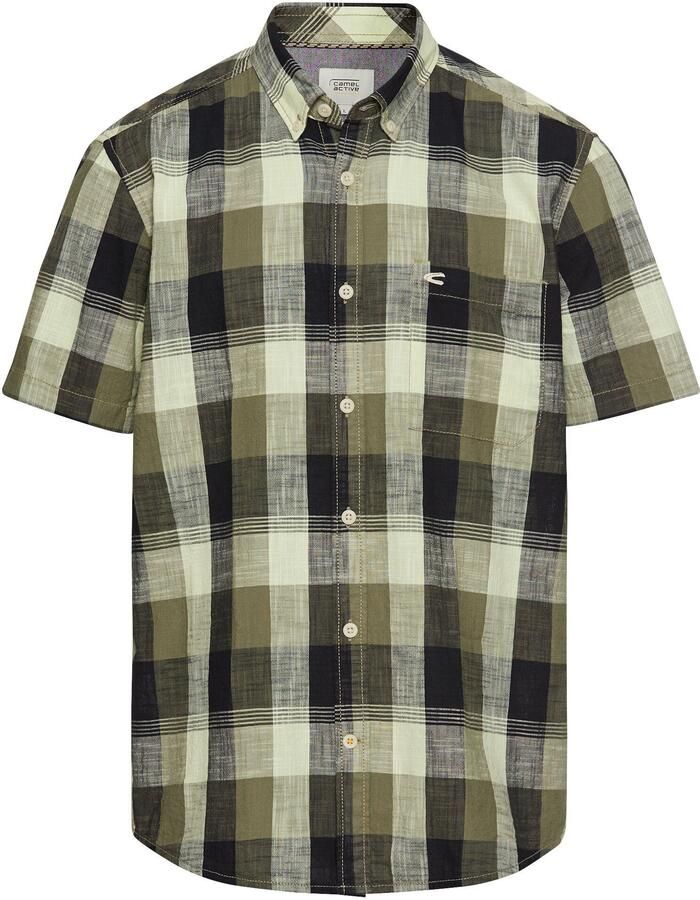 Camel active Geruit overhemd Korte mouwen van 100% katoen - Foto 3