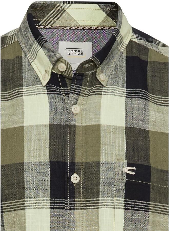 Camel active Geruit overhemd Korte mouwen van 100% katoen