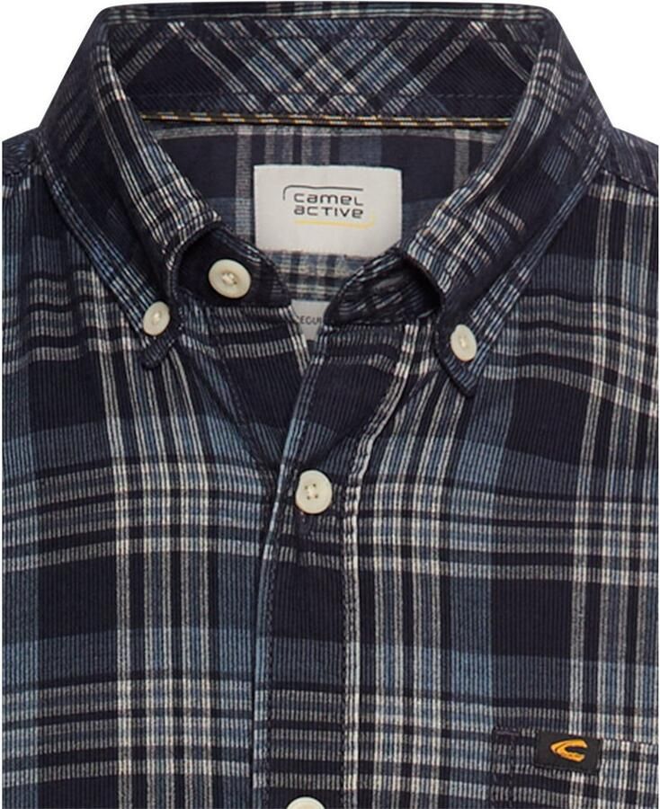 Camel active Geruit overhemd lange mouw met button-down-kraag - Foto 2